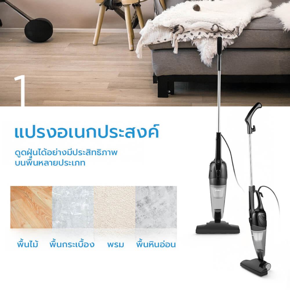 เครื่องดูดฝุ่นแบบด้าม MIDEA รุ่น MS861THBK (BLACK)_2